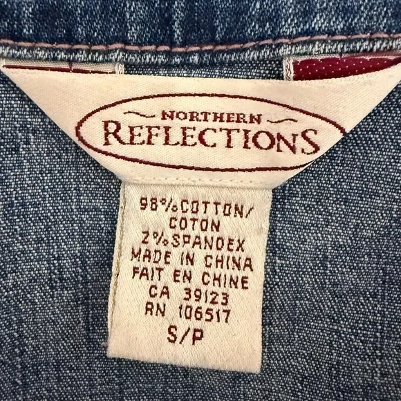 Vintage Northern Reflections Blue Denim Vest Size Small - Picture 3 of 3